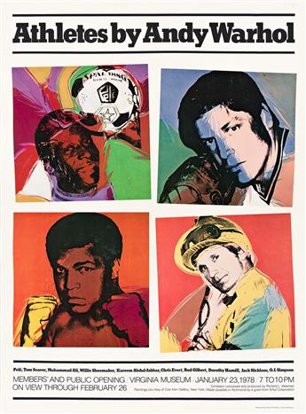 ANDY WARHOL (1928-1987). [CELEBRITIES]. Group of 4 posters. 1960s-80s. Sizes vary.